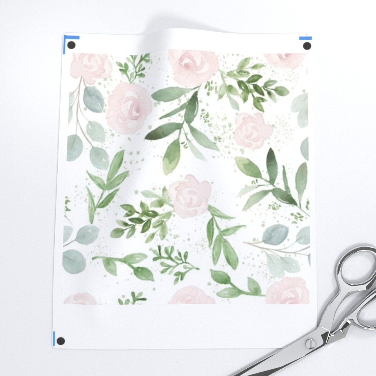 Blush Rose Pink Eucalyptus Flowers Floral Nature Roses Watercolor Custom Removable Wallpaper by Spoonflower Peel & Stick Wallpaper 2FT Wide